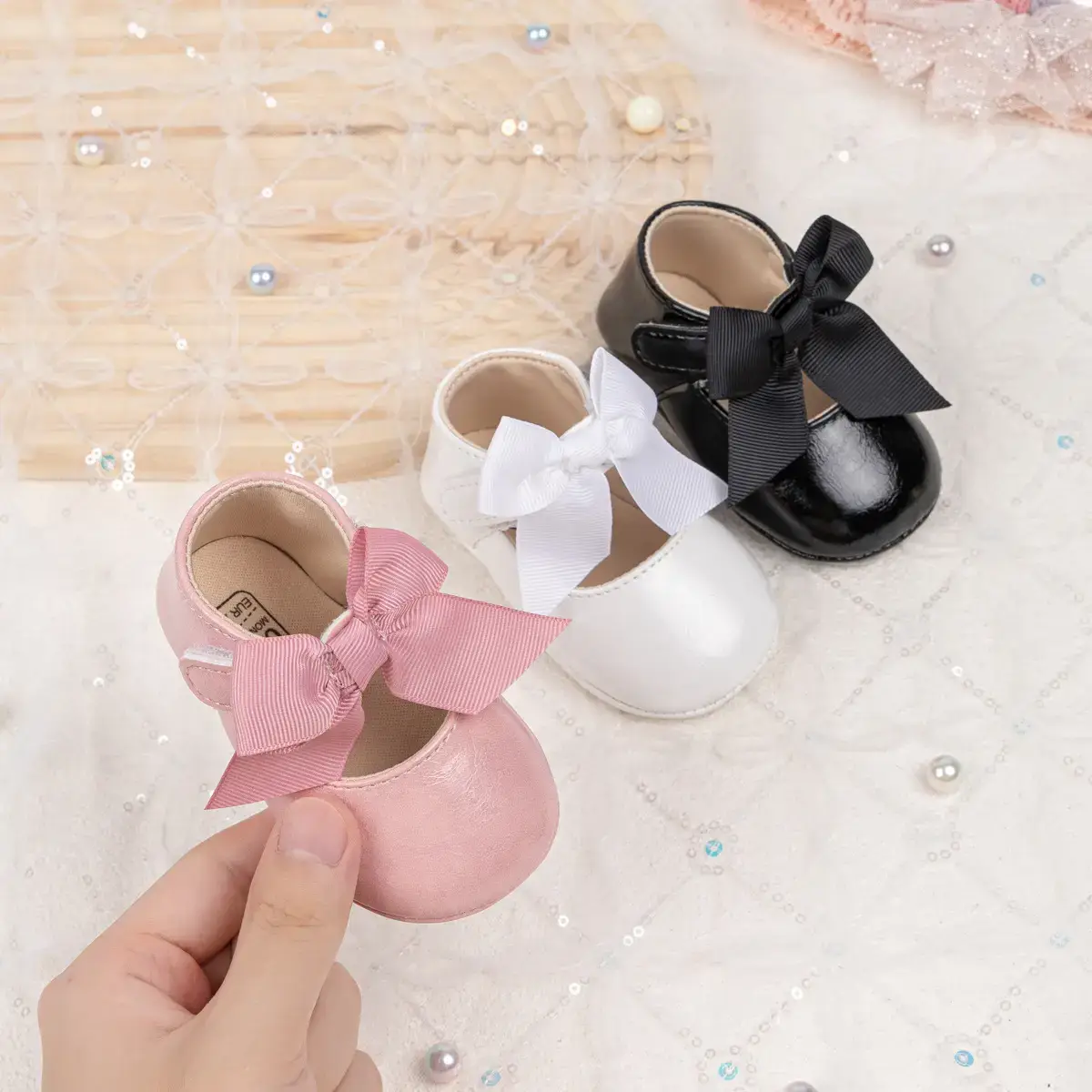 Black Bow Baby Shoes for Toddlers Anti-Slip Rubber — feature 5