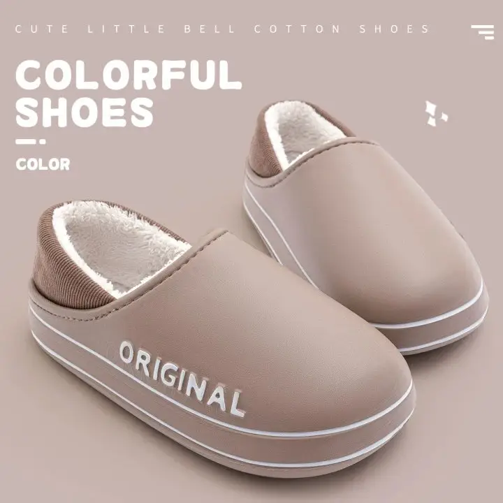 Waterproof Cotton Slippers for Elderly Men Winter Warm Non-Slip