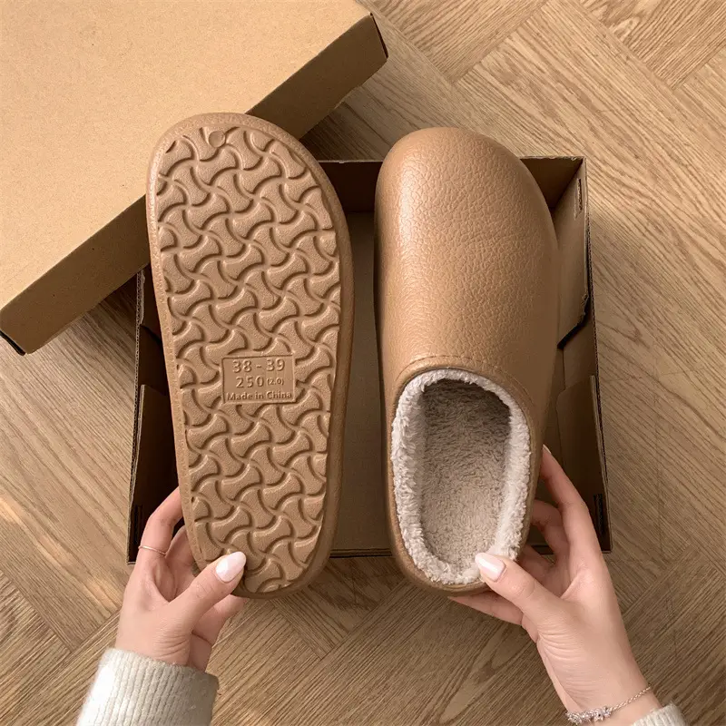 Waterproof Cotton Slippers for Elderly Men Winter Warm Non-Slip