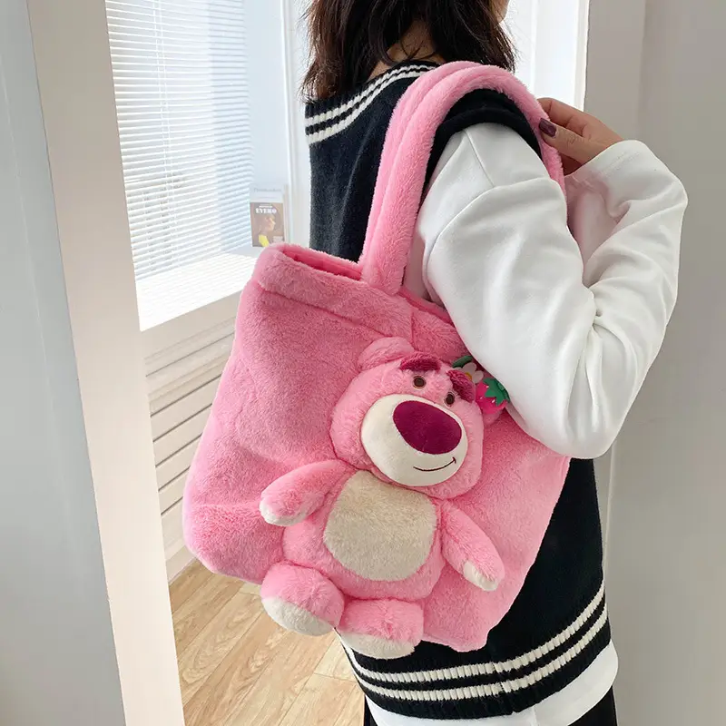 Cute Cartoon Tote Bag for Girls, Green Textured, Large Capacity - Image 4