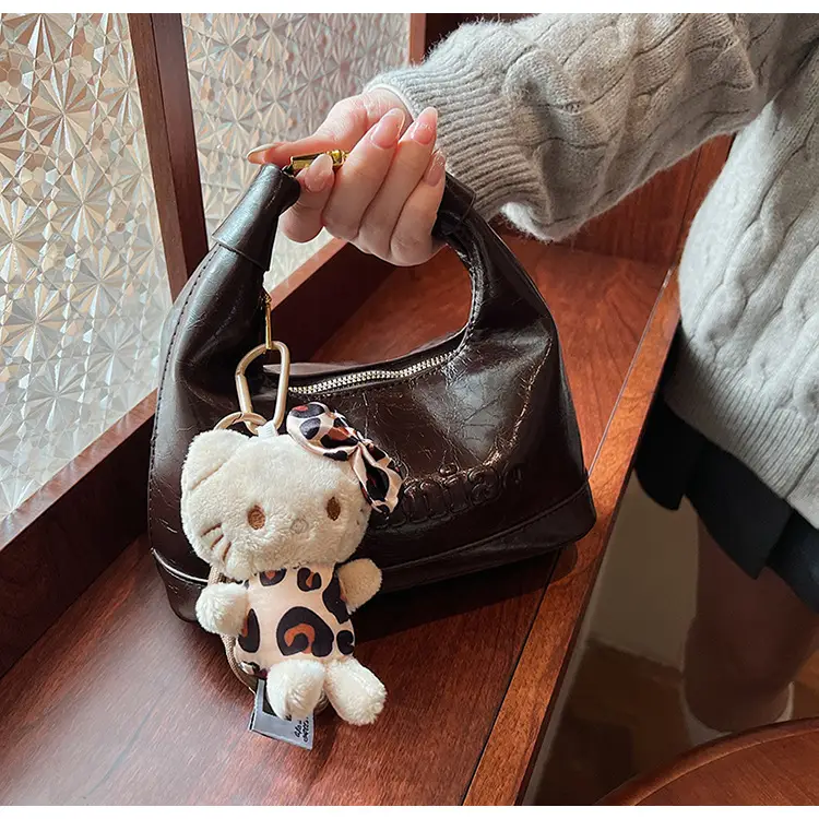 Black Leather Crossbody Bag with Cute Charm — feature 19