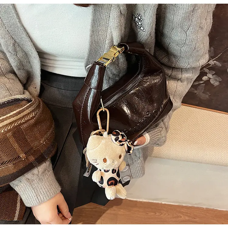 Black Leather Crossbody Bag with Cute Charm — feature 20