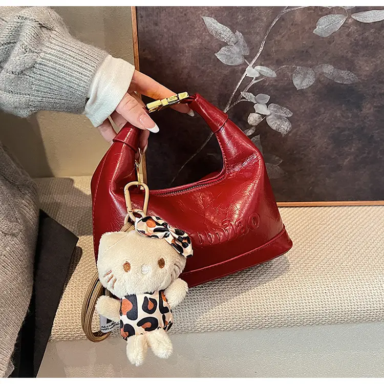 Black Leather Crossbody Bag with Cute Charm — feature 25