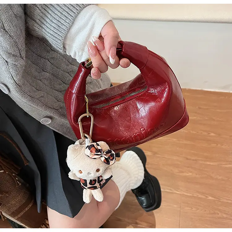 Black Leather Crossbody Bag with Cute Charm — feature 27