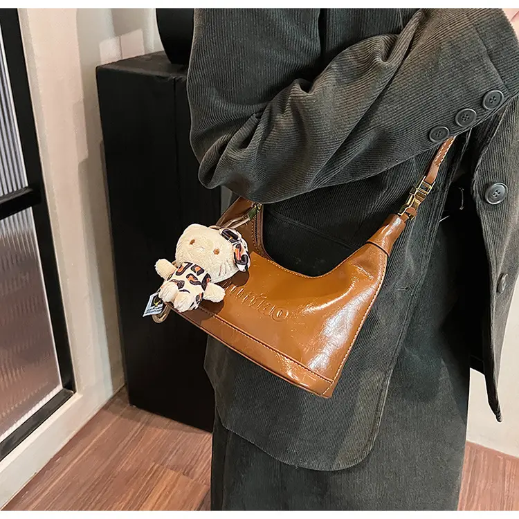Black Leather Crossbody Bag with Cute Charm — feature 29