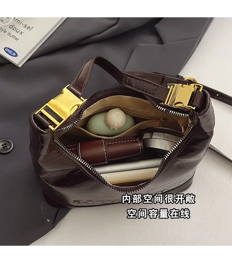 Black Leather Crossbody Bag with Cute Charm — feature 9