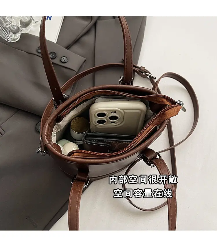 Vintage Textured Bucket Bag Women's Shoulder Crossbody 2024 — feature 11