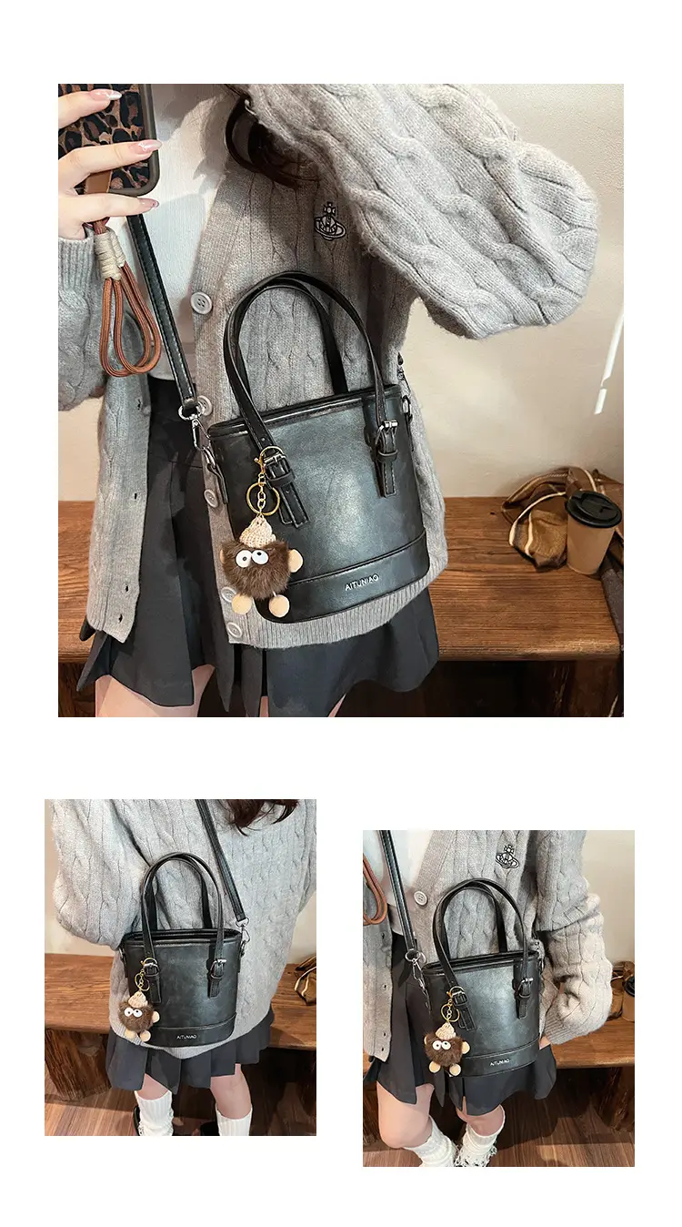 Vintage Textured Bucket Bag Women's Shoulder Crossbody 2024 — feature 16