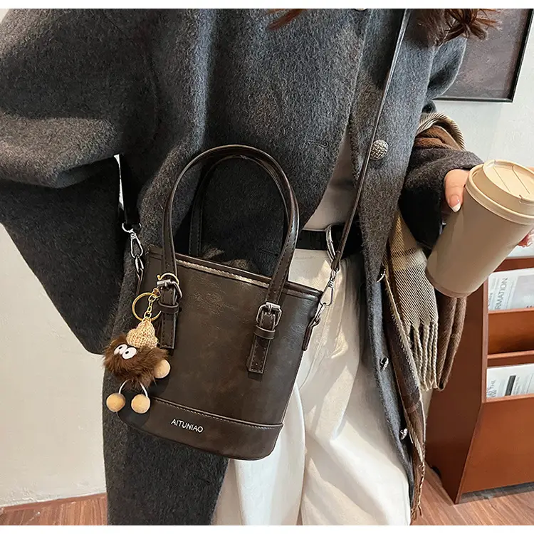Vintage Textured Bucket Bag Women's Shoulder Crossbody 2024 — feature 26