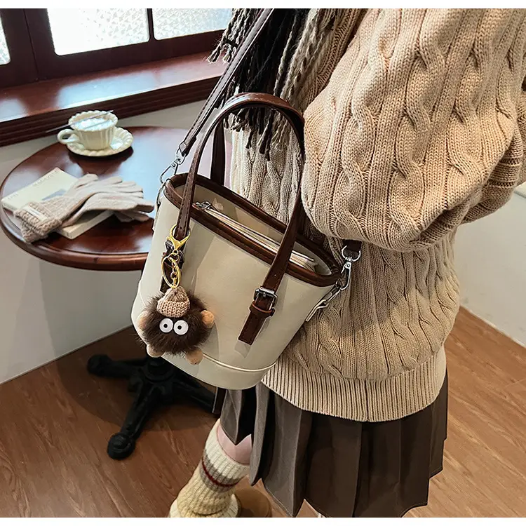 Vintage Textured Bucket Bag Women's Shoulder Crossbody 2024 — feature 36