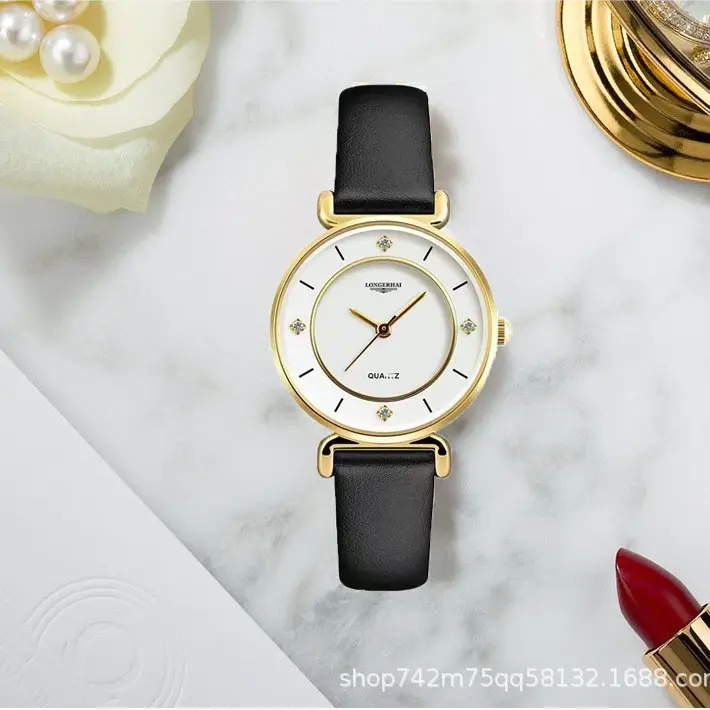 Women's Ultra-Thin Diamond Studded Quartz Watch