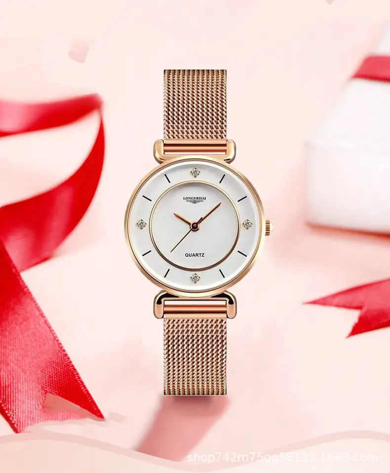 Women's Ultra-Thin Diamond Studded Quartz Watch — feature 13