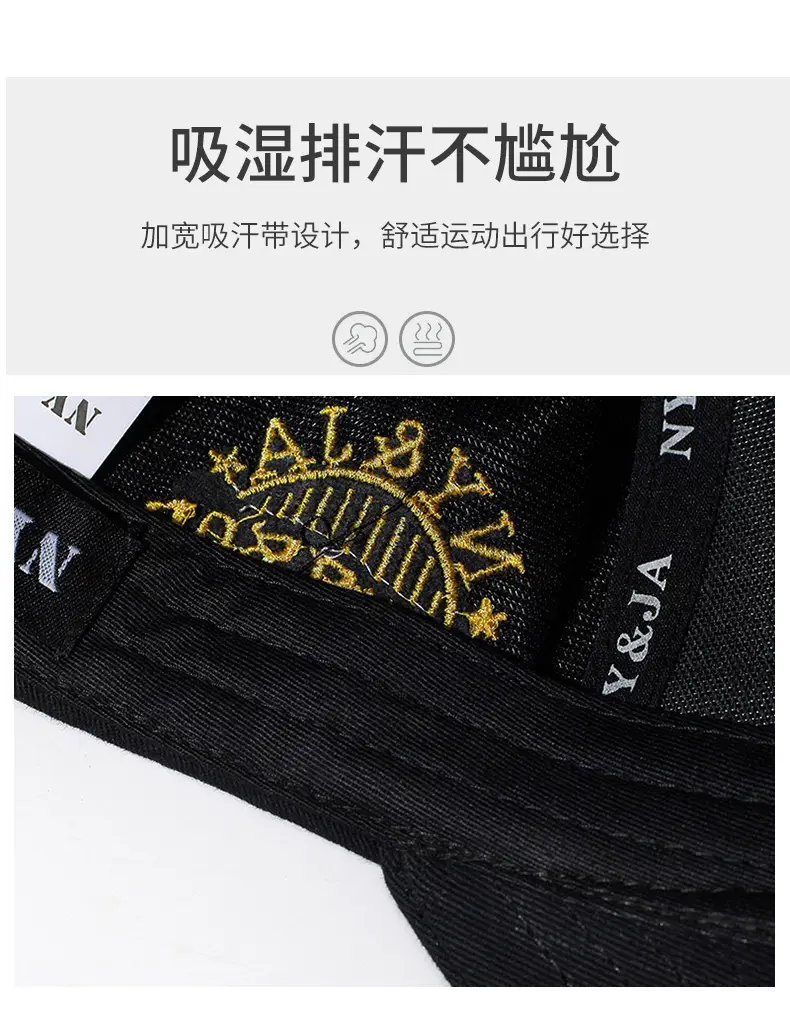 Men's Navy Embroidered Baseball Cap NY&JA Design β feature 3