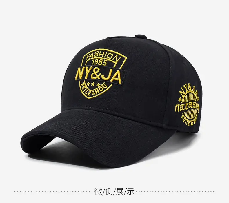 Men's Navy Embroidered Baseball Cap NY&JA Design β feature 9