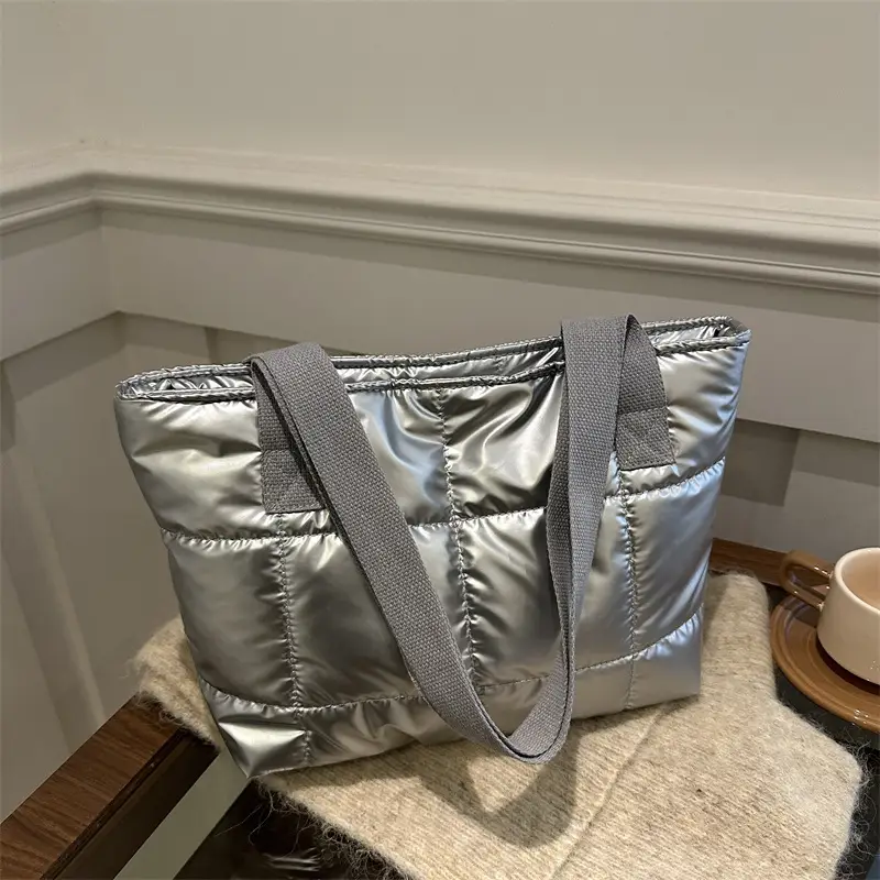 2024 Silver Crossbody Bag Women Korean Style Large Capacity - Image 5