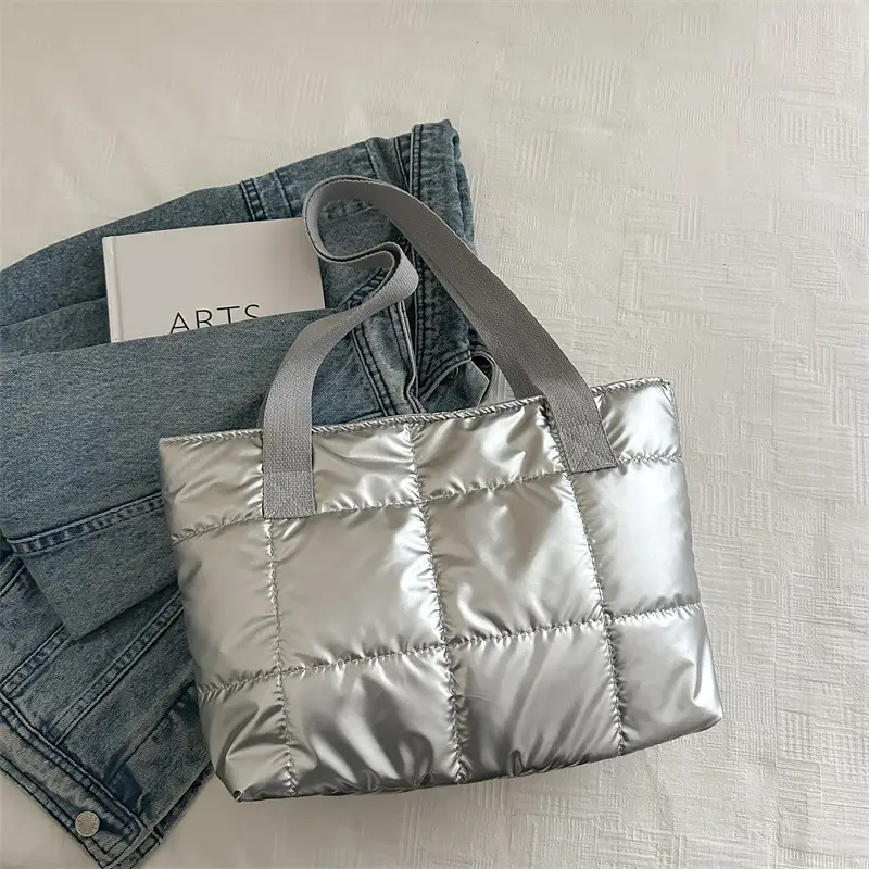 2024 Silver Crossbody Bag Women Korean Style Large Capacity - Image 3