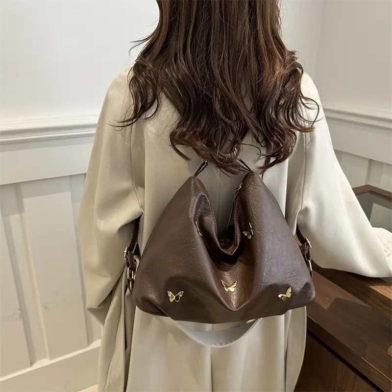 Black Butterfly Embroidered Tote Bag for Women - Image 7