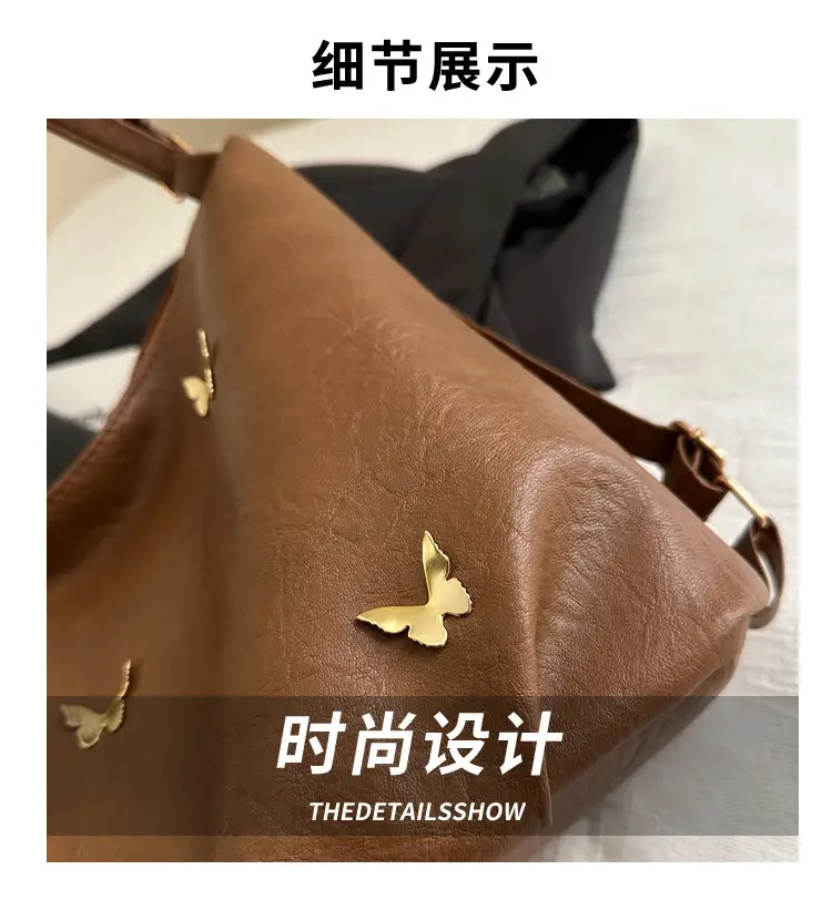 Black Butterfly Embroidered Tote Bag for Women — feature 2