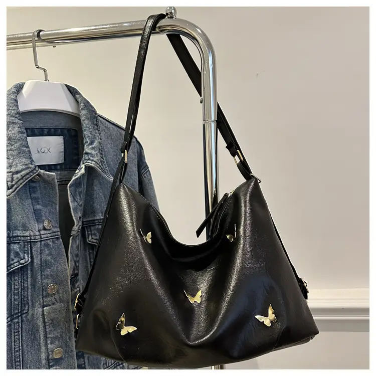 Black Butterfly Embroidered Tote Bag for Women — feature 20