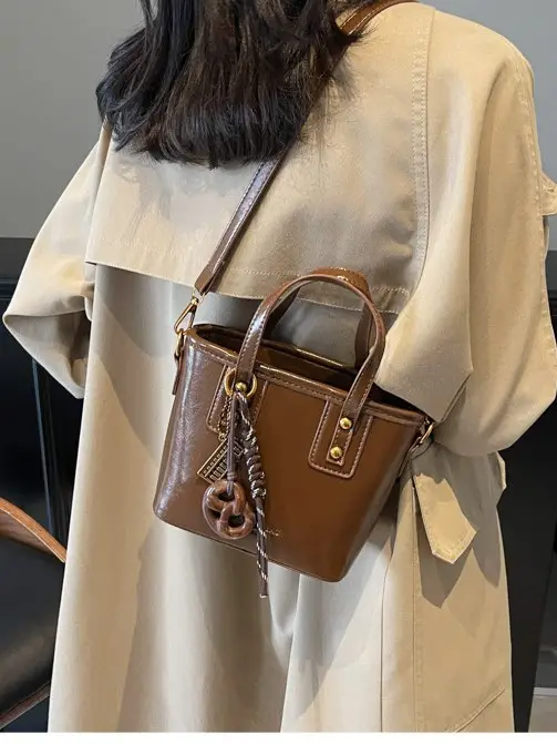 Black Leather Shoulder Bag for Women 2026 Autumn - Image 6