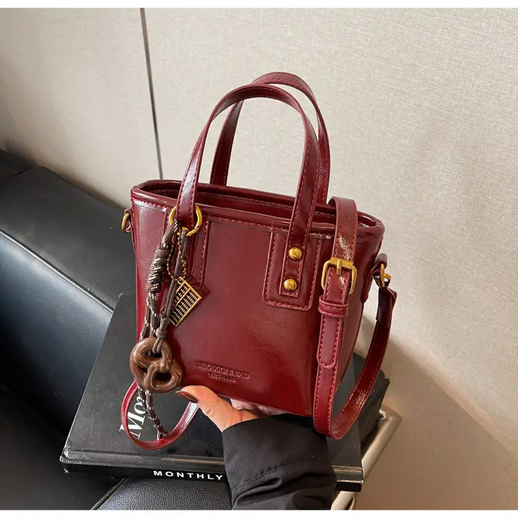 Black Leather Shoulder Bag for Women 2026 Autumn - Image 2