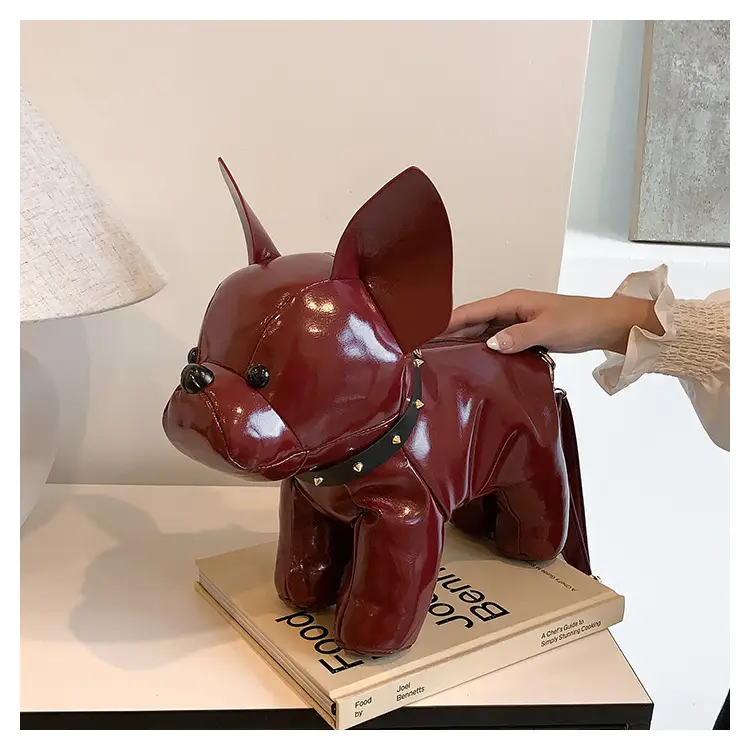 Cute Puppy Crossbody Bag Brown Leather Female Style — feature 13