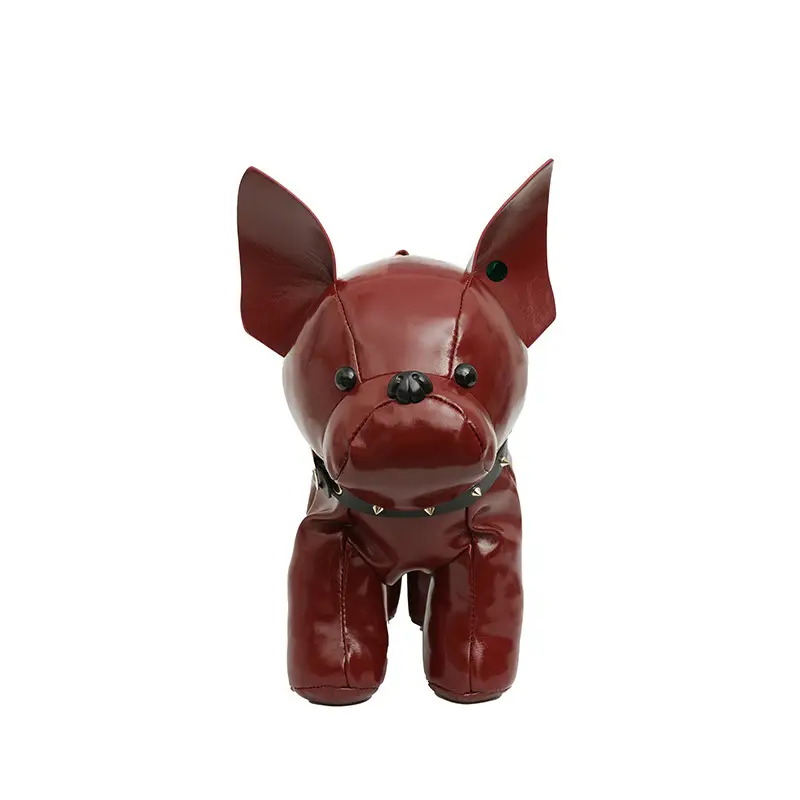 Cute Puppy Crossbody Bag Brown Leather Female Style