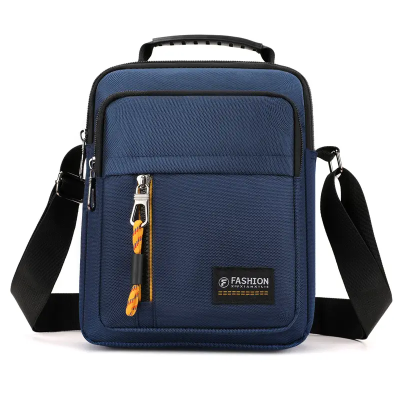Men's Waterproof Crossbody Bag Black Contrast Color - Image 2