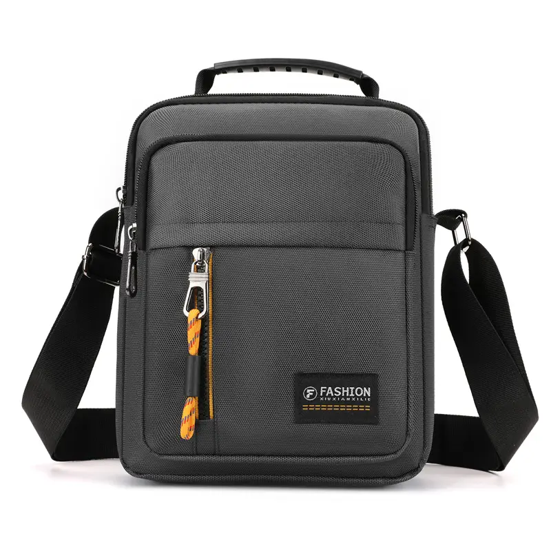 Men's Waterproof Crossbody Bag Black Contrast Color - Image 3