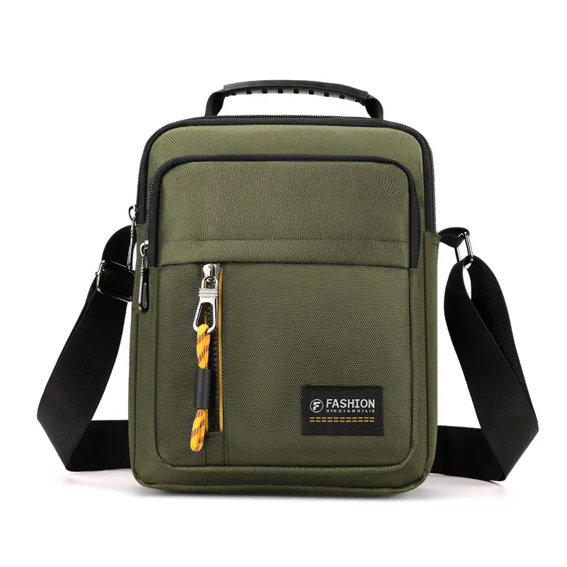 Men's Waterproof Crossbody Bag Black Contrast Color - Image 4