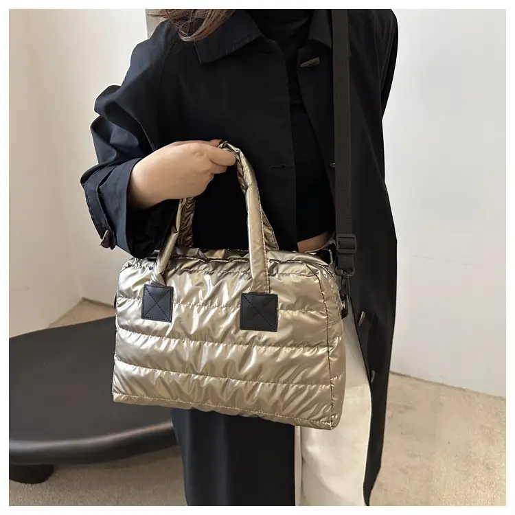 Silver Padded Women's Shoulder Bag 2024 Winter New Arrival — feature 13