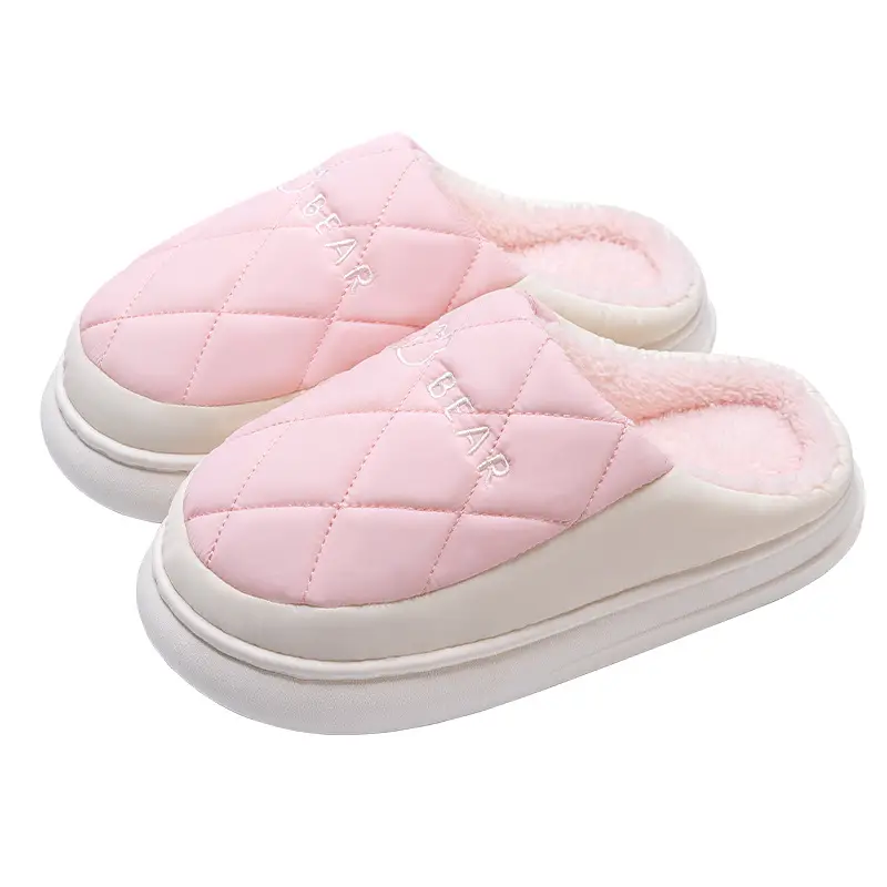 Women Winter Waterproof Cotton Slippers Grey - Image 9