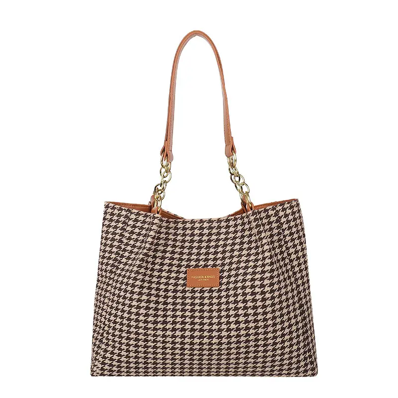 Leopard Print Women's Tote Bag Brown Leather Handle