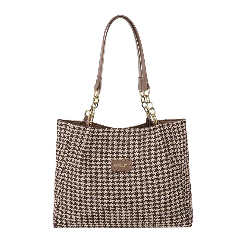 Leopard Print Women's Tote Bag Brown Leather Handle