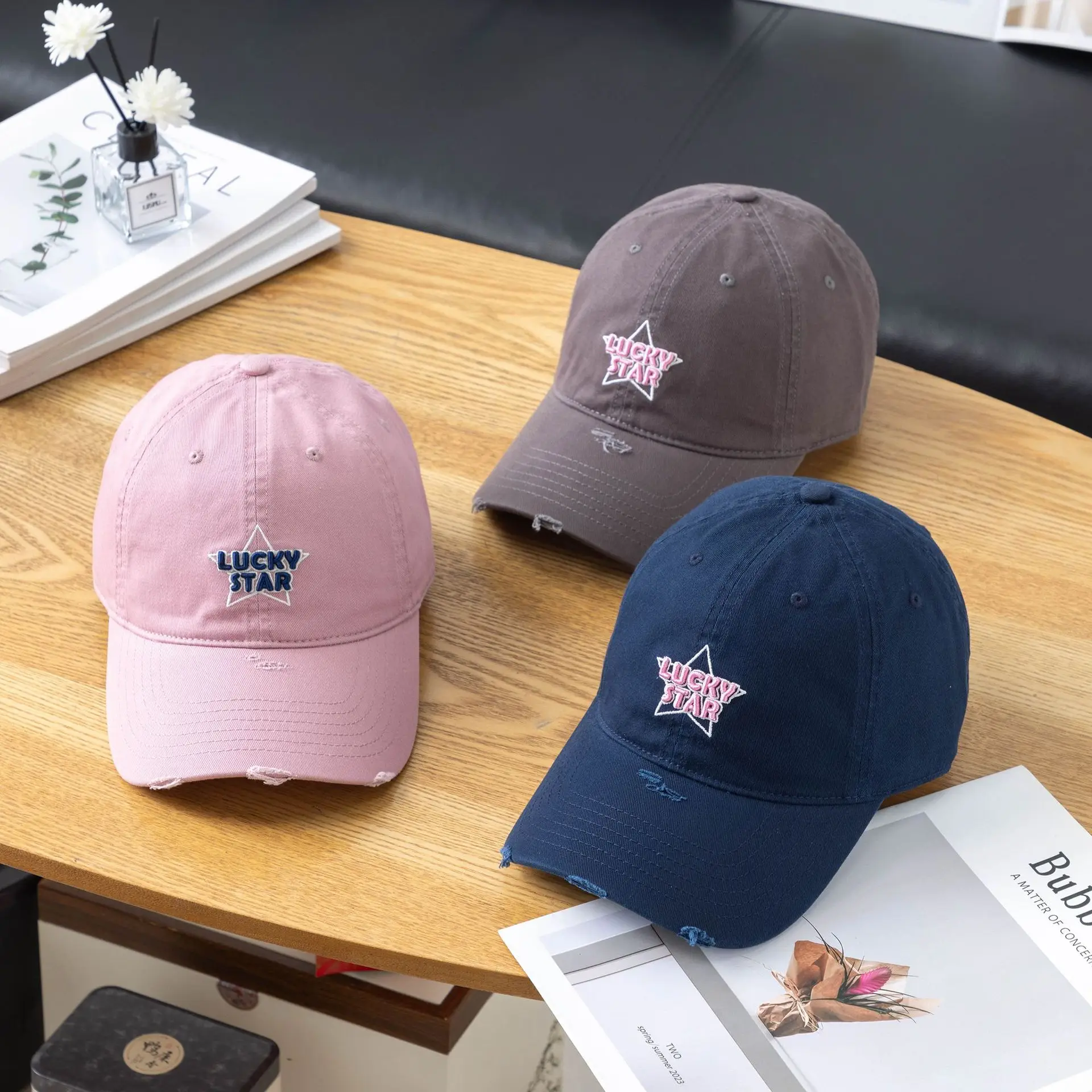 Lucky Star Baseball Cap Black Women Men Retro Street Fashion - Image 9