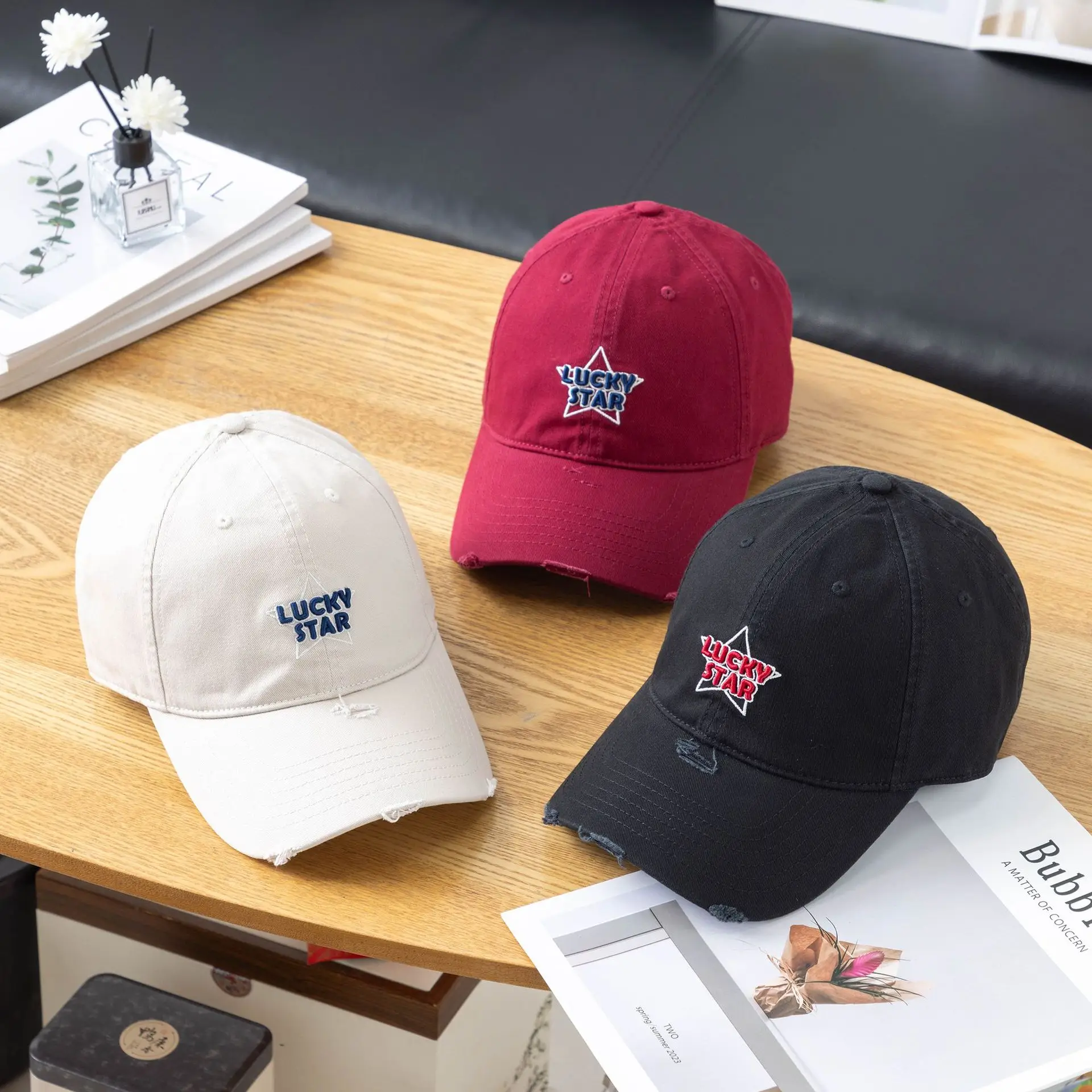 Lucky Star Baseball Cap Black Women Men Retro Street Fashion - Image 10
