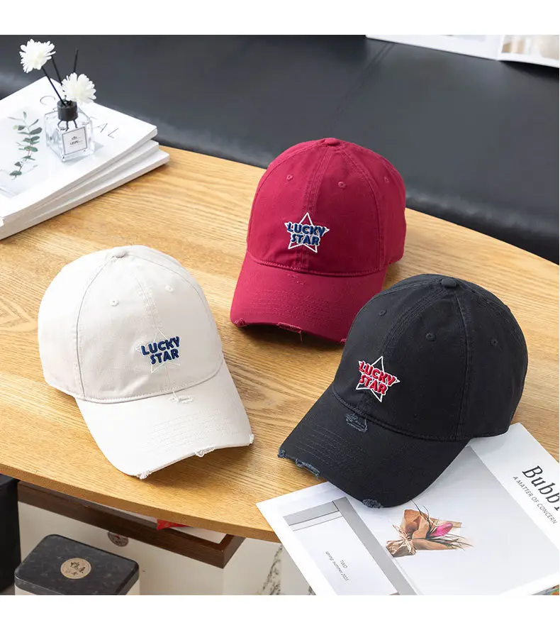 Lucky Star Baseball Cap Black Women Men Retro Street Fashion — feature 10
