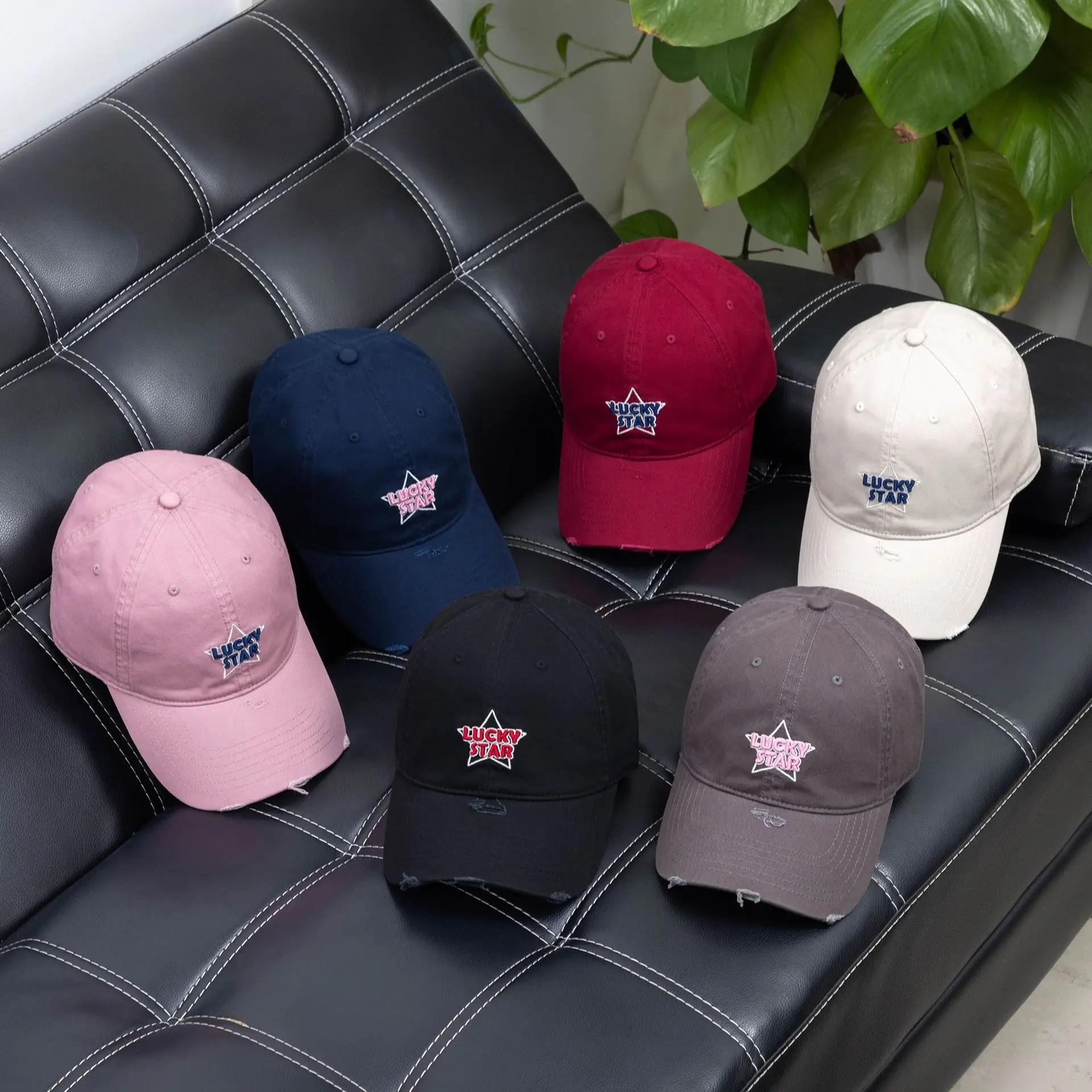 Lucky Star Baseball Cap Black Women Men Retro Street Fashion — feature 11