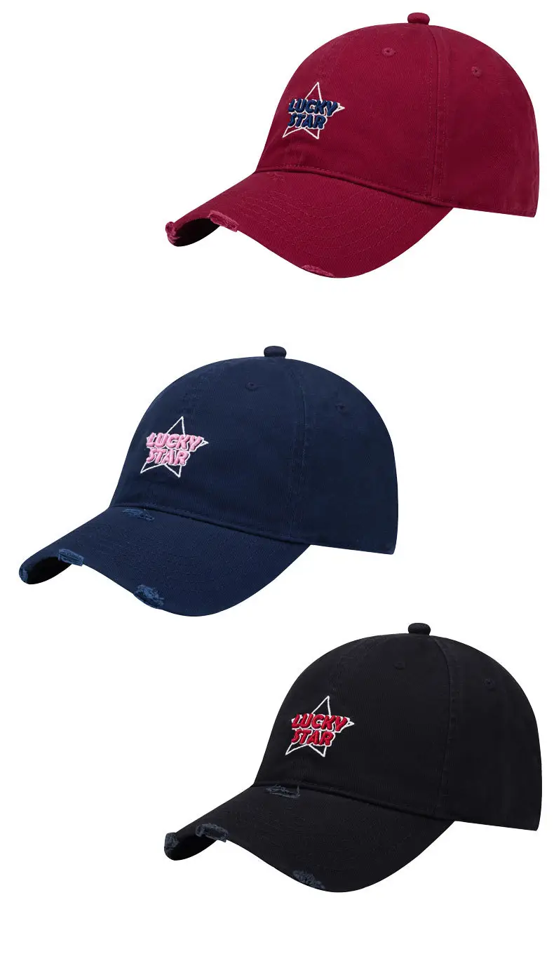 Lucky Star Baseball Cap Black Women Men Retro Street Fashion — feature 4