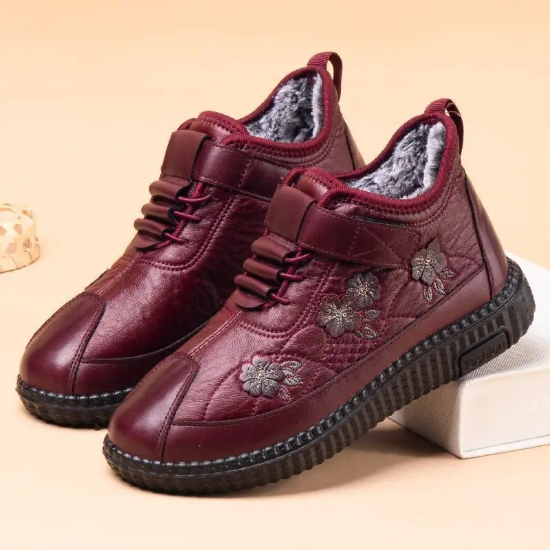 Old People's Shoes Old Beijing Women's Cotton Shoes Soft Sole Non-slip Milk Shoes fleece-lined Thickened Warm New Mothers' Shoes - Image 4