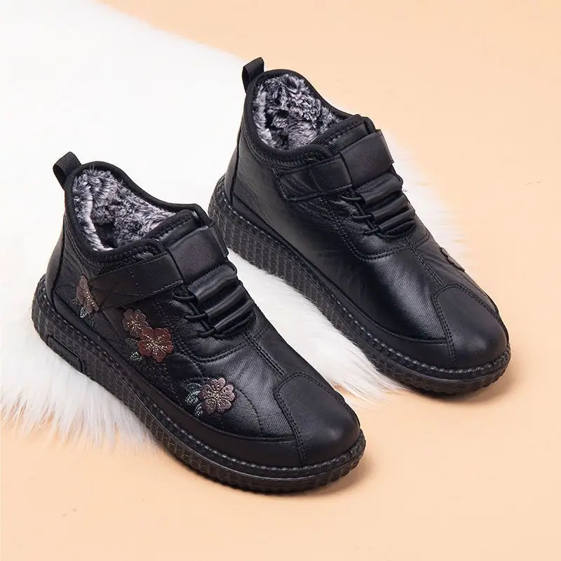 Old People's Shoes Old Beijing Women's Cotton Shoes Soft Sole Non-slip Milk Shoes fleece-lined Thickened Warm New Mothers' Shoes - Image 5