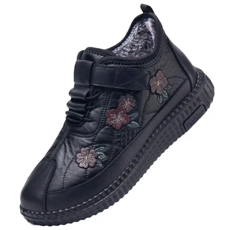 Old People's Shoes Old Beijing Women's Cotton Shoes Soft Sole Non-slip Milk Shoes fleece-lined Thickened Warm New Mothers' Shoes - Image 7