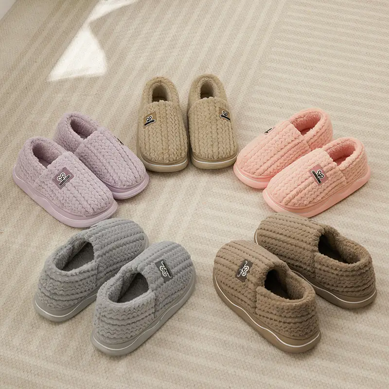 Nanbo Wan Baotou Cotton Slippers Men's Autumn and Winter Indoor Warm Thick Bottom Couple's Household Wool Plush Cotton Shoes Women's Wholesale