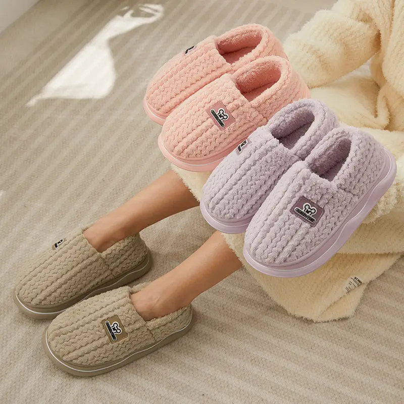 Nanbo Wan Baotou Cotton Slippers Men's Autumn and Winter Indoor Warm Thick Bottom Couple's Household Wool Plush Cotton Shoes Women's Wholesale