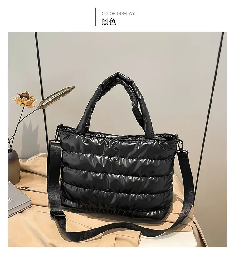 Women's Embroidered Cotton Padded Shoulder Bag 2024 — feature 11