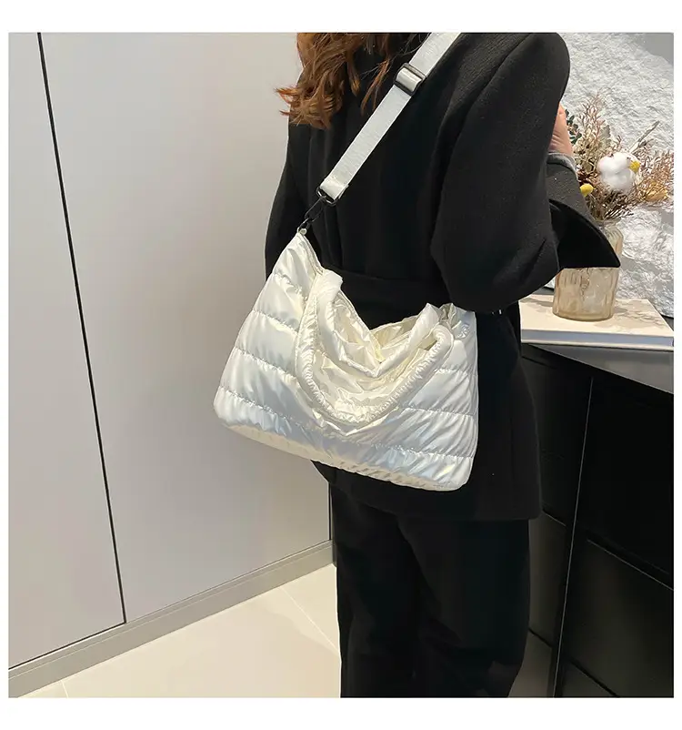 Women's Embroidered Cotton Padded Shoulder Bag 2024 — feature 18