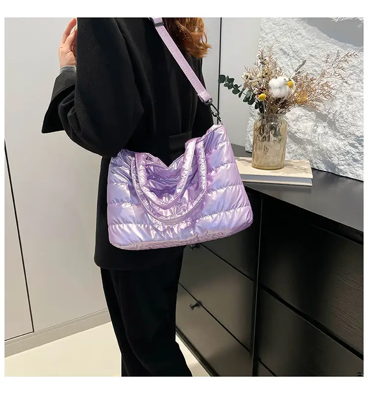 Women's Embroidered Cotton Padded Shoulder Bag 2024 — feature 21