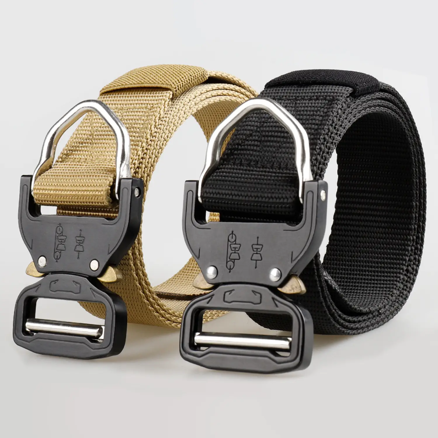 Cobra Tactical Belt Nylon Woven Black Gold Adjustable