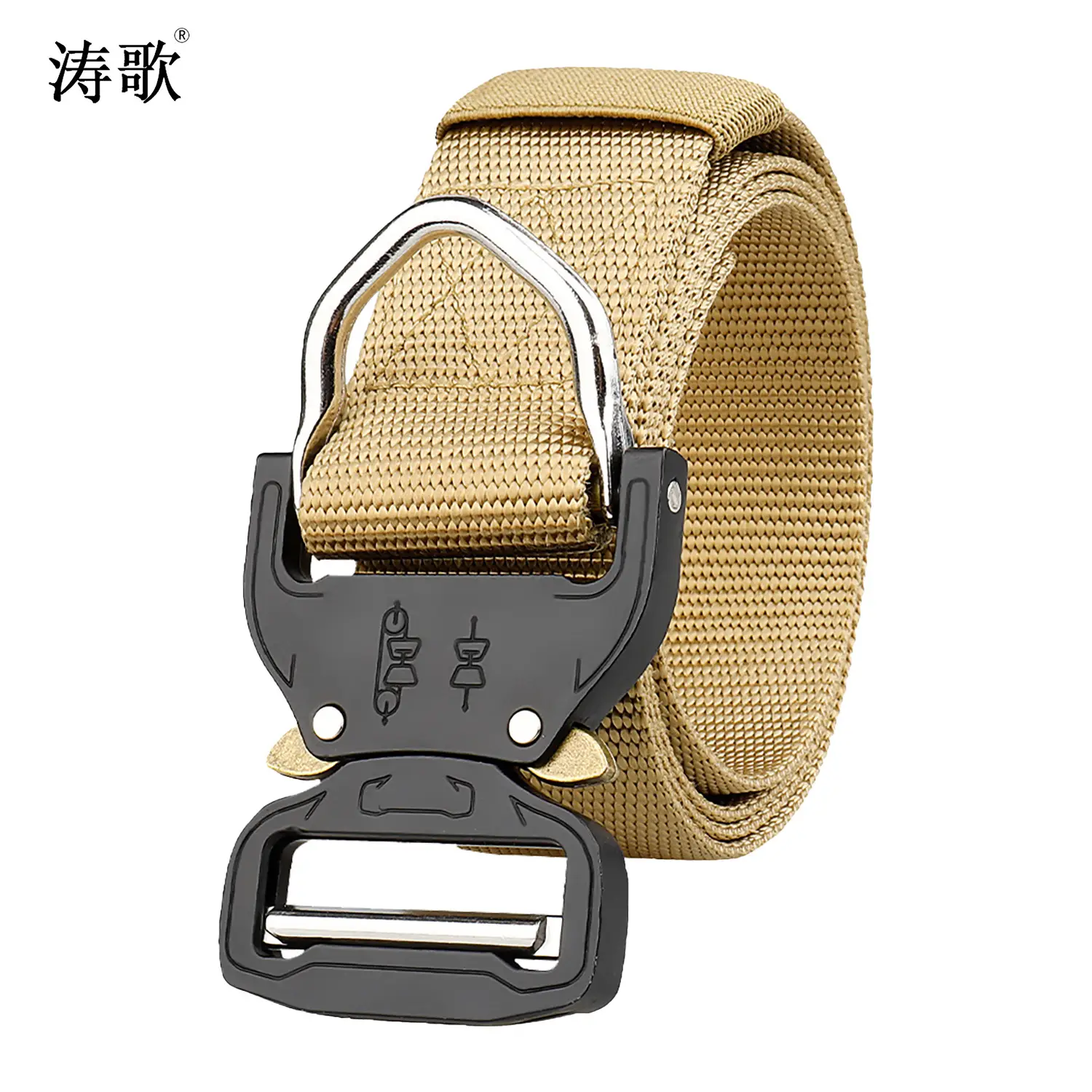 Cobra Tactical Belt Nylon Woven Black Gold Adjustable