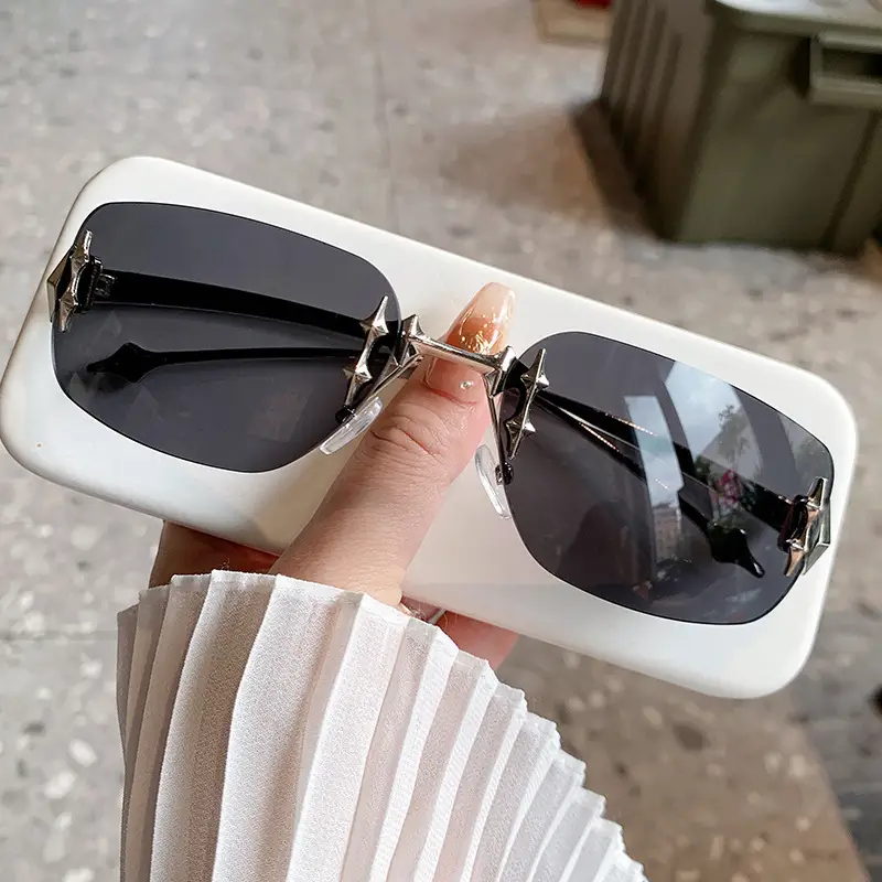 Kedun Rimless Square Sunglasses Star Design
